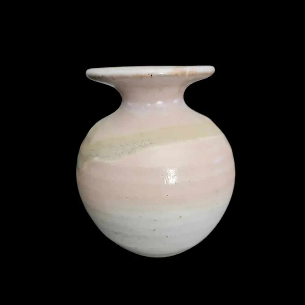 Vintage Hand Painted Floral Bud Vase Small Decorative Art Pottery